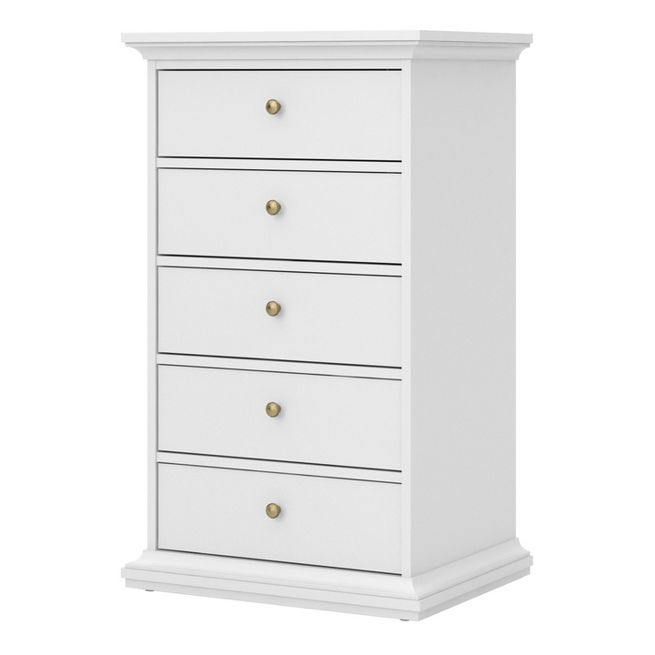 Solihull Chest 5 Drawers in White | Chest of Drawers | Drawers 