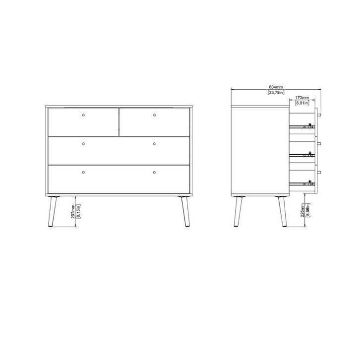 Darlaston Chest 2 + 2 Drawers White | Chest of Drawers | Drawers 