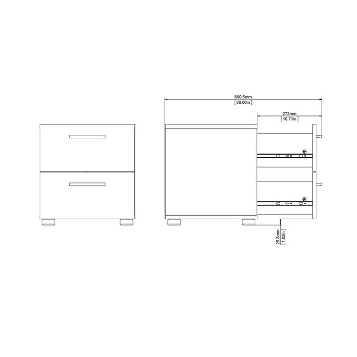 Ende Bedside 2 Drawers in Oak | Bedside Cabinet | Bedside Cabinets | Bedroom Cabinet