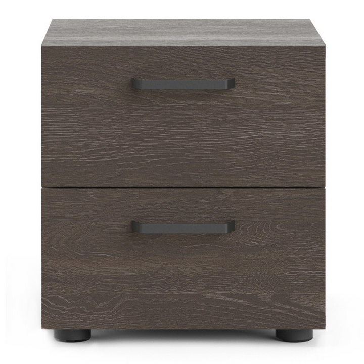 Longbridge Nightstand 2 Drawers in Rovere Gessato Dark Oak | Bedside Cabinet | Bedside Cabinets | Bedroom Cabinet