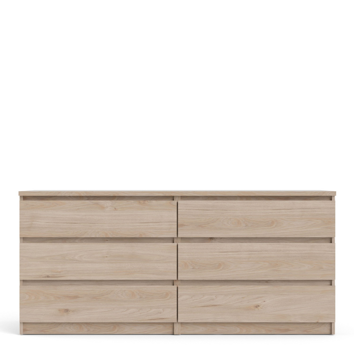 Brook Wide Chest of 6 Drawers (3+3) in Jackson Hickory Oak | Chest of Drawers | Drawers 