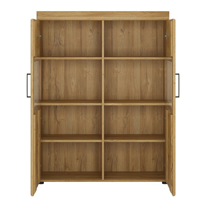 Pontypridd Low Wide 2 Door Display Cabinet in Grandson Oak | Dining Cabinet | Dining Cabinets