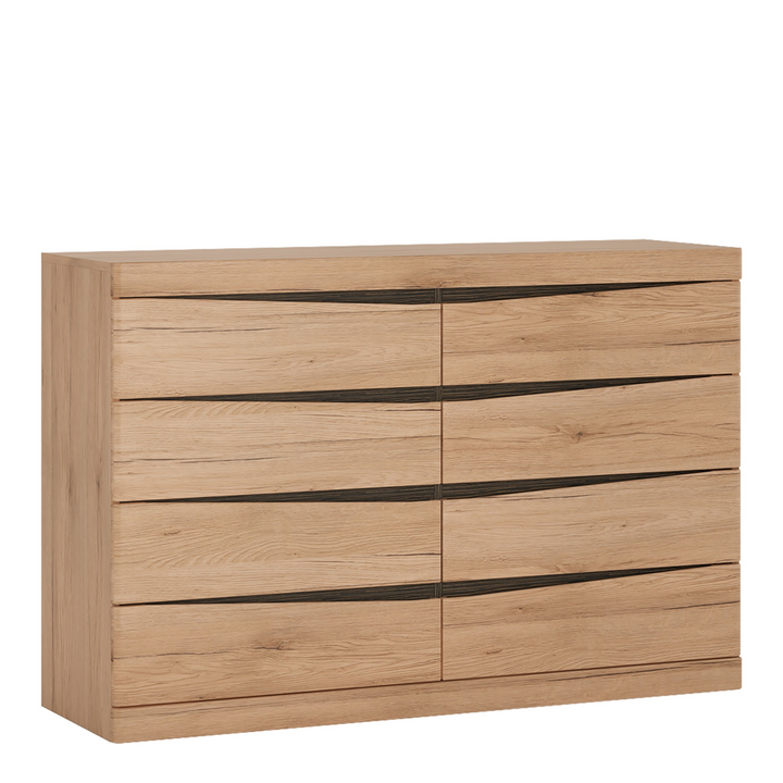 Bulwell 4 + 4 Wide Chest of Drawers in Oak. | Chest of Drawers | Drawers 