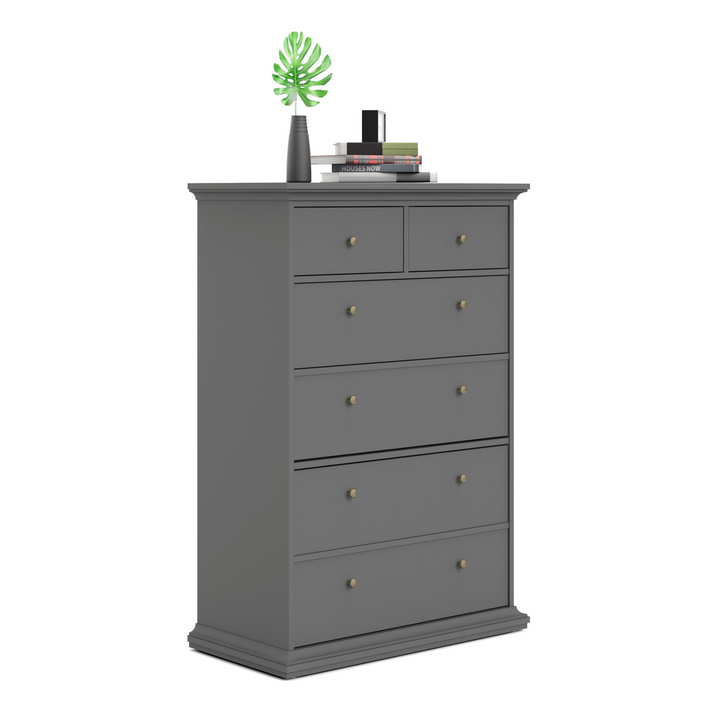 Solihull Chest of 6 Drawers in Matt Grey | Chest of Drawers | Drawers 