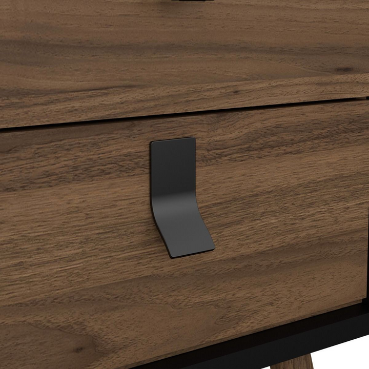 Moubray Bedside Cabinet 2 Drawer in Matt Black Walnut | Bedside Cabinet | Bedside Cabinets | Bedroom Cabinet