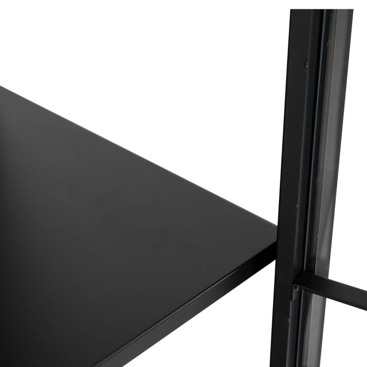 Carshalton Tall 2 Door Display Cabinet in Matt Black | Dining Cabinet | Dining Cabinets