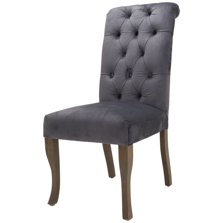 Fleet Roll Top Dining Chair | Dining Chair | Wooden Dining Chair | Fabric Dining Chair