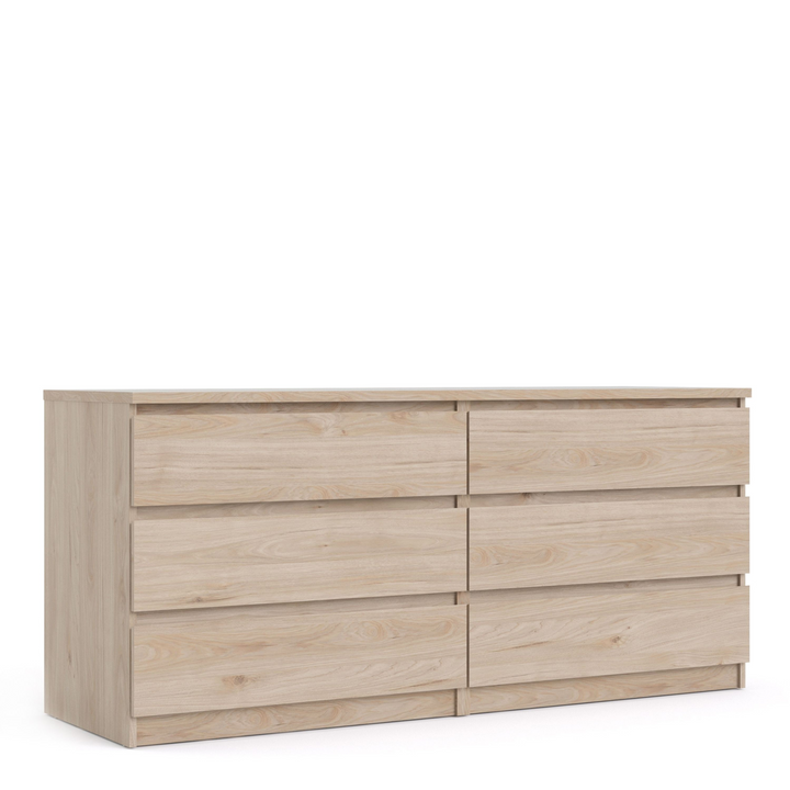 Brook Wide Chest of 6 Drawers (3+3) in Jackson Hickory Oak | Chest of Drawers | Drawers 