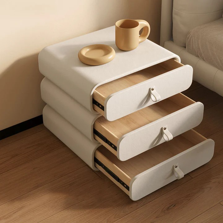 Neath Bedside Table, White | BedsideTable