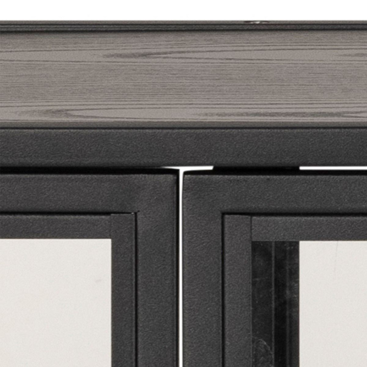 Wishaw Display Cabinet with 4 Doors and 2 Shelves in Black and Oak | Dining Cabinet | Dining Cabinets