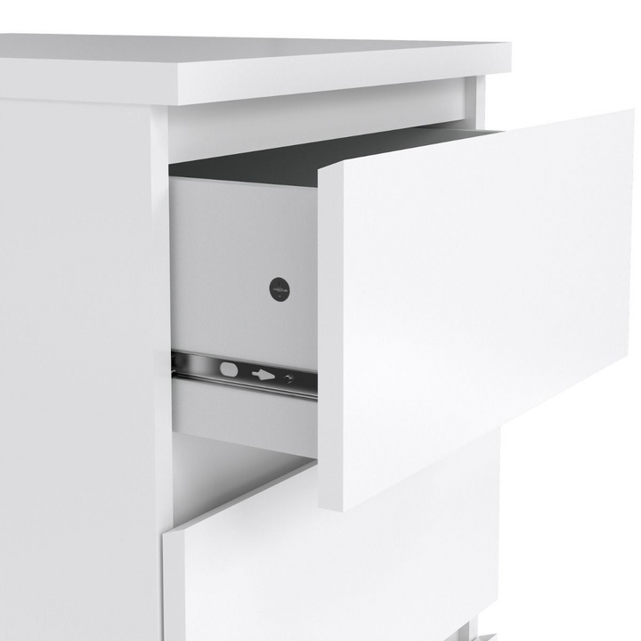 Brook Bedside 3 Drawers in White High Gloss | Bedside Cabinet | Bedside Cabinets | Bedroom Cabinet