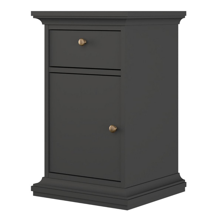 Solihull Nightstand 1 Door + 1 Drawer in Matt Grey | Bedside Cabinet | Bedside Cabinets | Bedroom Cabinet