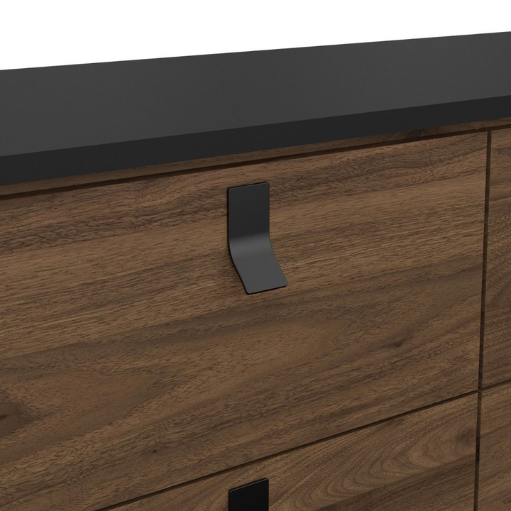 Moubray Double Chest of Drawers 6 Drawers in Matt Black Walnut | Chest of Drawers | Drawers 