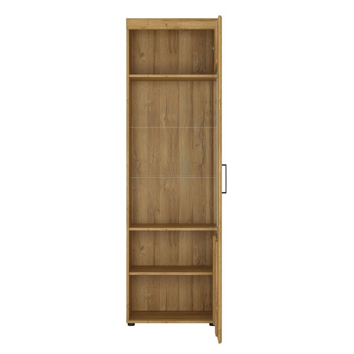 Pontypridd Tall Glazed Display Cabinet (RH) in Grandson Oak | Dining Cabinet | Dining Cabinets