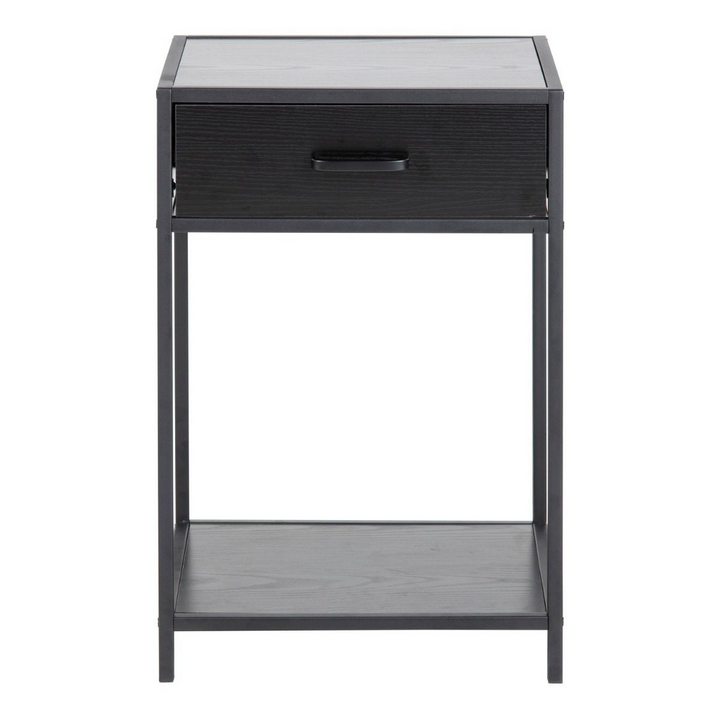 Arnold Bedside Table with 1 Drawer in Black | Bedside Cabinet | Bedside Cabinets | Bedroom Cabinet