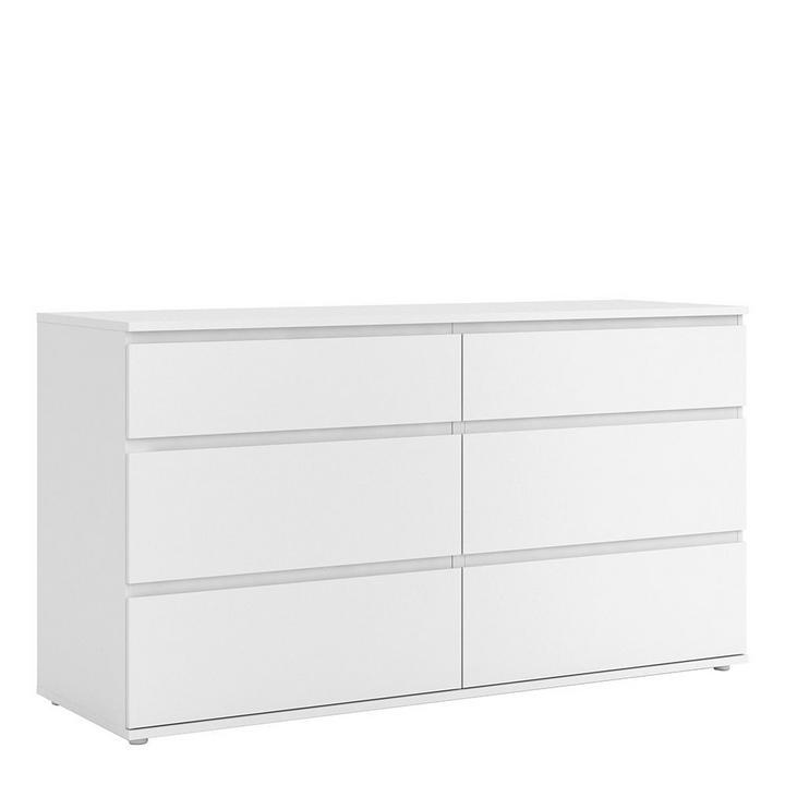 Bury Wide Chest of 6 Drawers (3+3) in White | Chest of Drawers | Drawers 