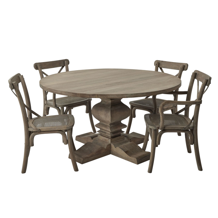 Newport Collection Cross Back Chair With Rush Seat | Dining Chair | Wooden Dining Chair