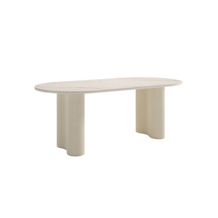 Stalybridge Dining Table, White | Dining Table | Wooden Base Dining Table