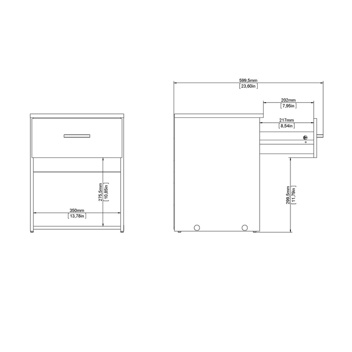 Longton Bedside 1 Drawer in Oak | Bedside Cabinet | Bedside Cabinets | Bedroom Cabinet