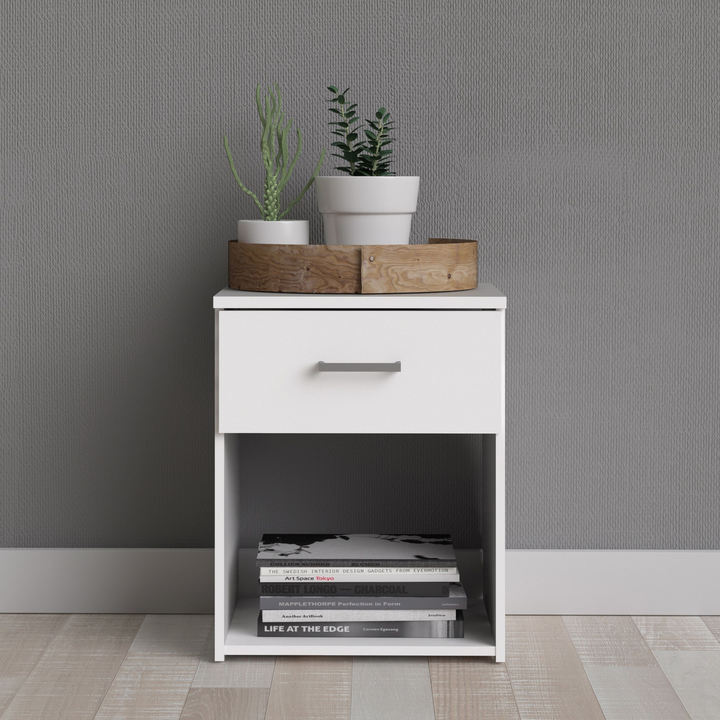 Longton Bedside 1 Drawer in White | Bedside Cabinet | Bedside Cabinets | Bedroom Cabinet