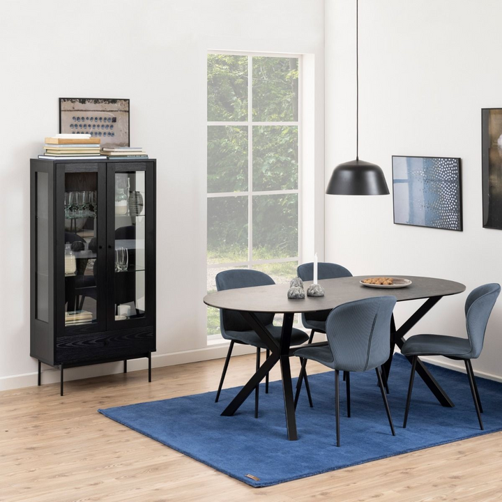 Bulwell 2 Door Display Cabinet in Black | Dining Cabinet | Dining Cabinets