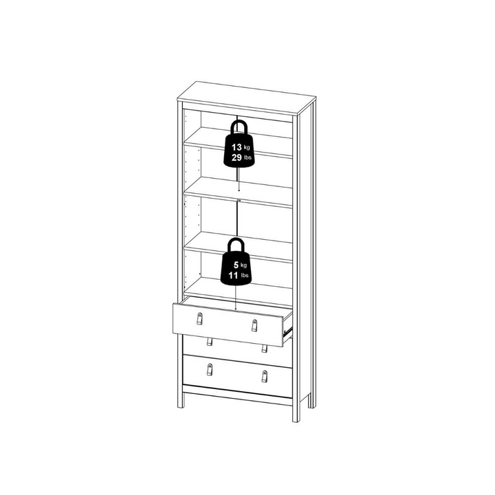 Hindley China Cabinet 2 Glass Doors with 3 Drawers in White | Dining Cabinet | Dining Cabinets