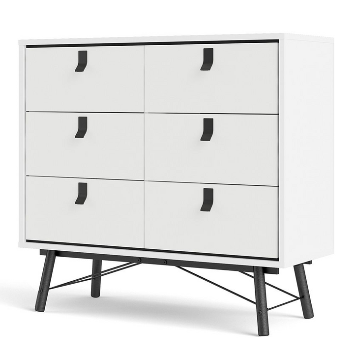 Moubray Double Chest of Drawers 6 Drawers in Matt White | Chest of Drawers | Drawers 