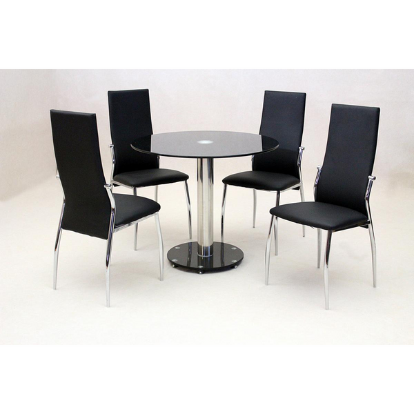 Arnold Black Dining Table | Dining Table | Glass Dining Table