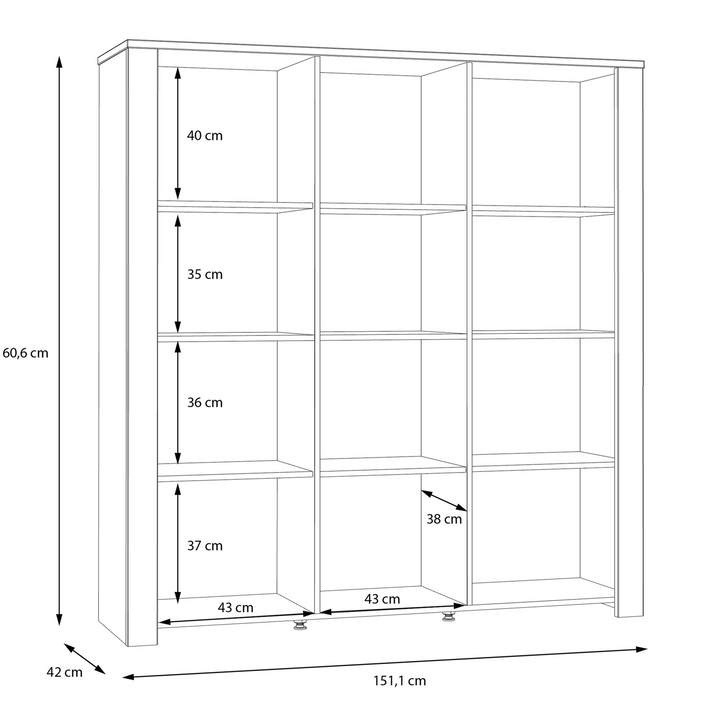 Hitchin 3 Door Large Display Cabinet in Riviera Oak/Grey Oak | Dining Cabinet | Dining Cabinets