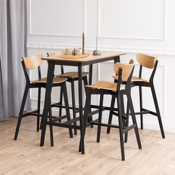 Bridgford Bar Stool, Black and Oak Set of 2 | Bar Stools | Counter Stools | Bar & Counter Stools