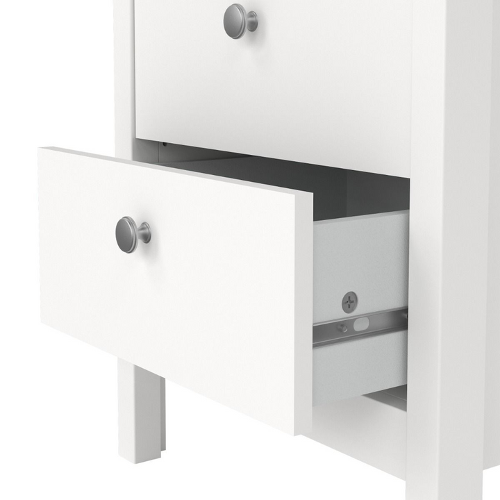 Bournville Bedside Table 2 Drawers in White | Bedside Cabinet | Bedside Cabinets | Bedroom Cabinet