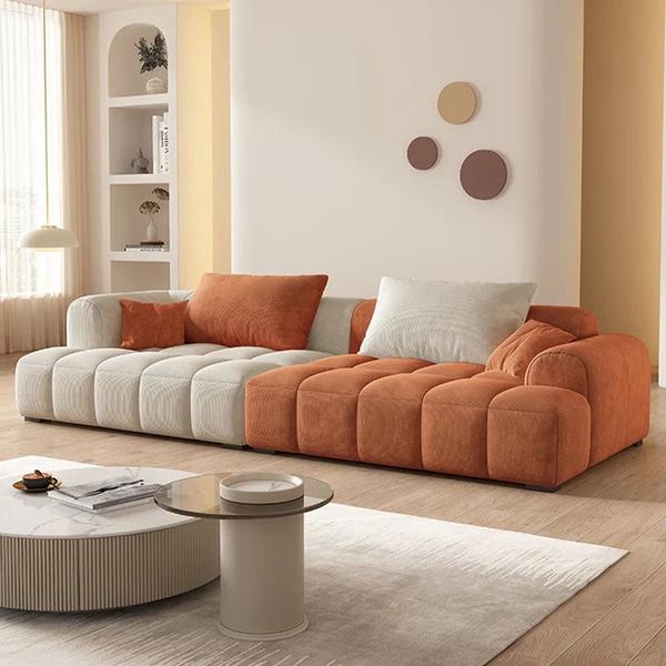 Worcester Module Sofa, Corduroy Fabric, Orange