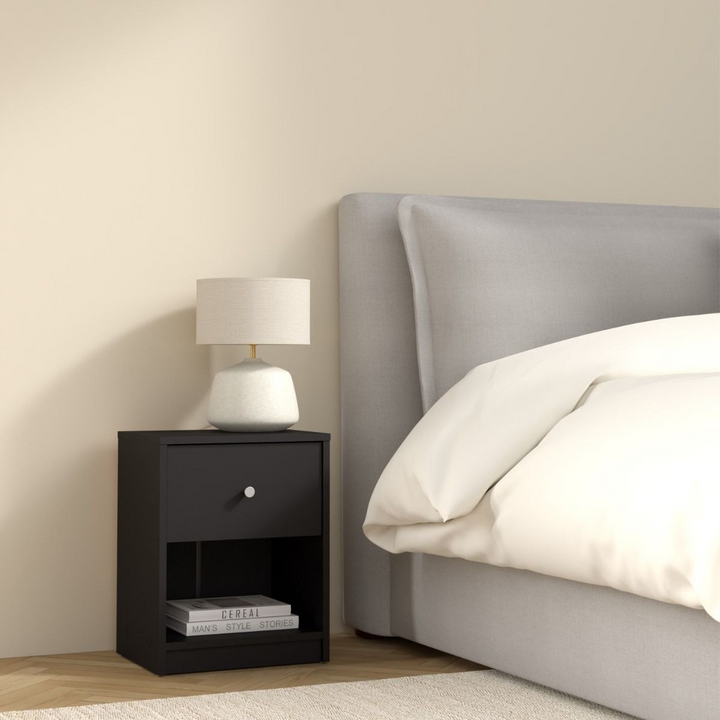 Shenley Bedside 1 Drawer in Black | Bedside Cabinet | Bedside Cabinets | Bedroom Cabinet