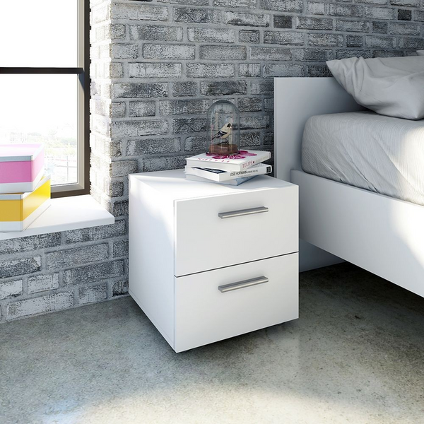 Ende Bedside 2 Drawers in White | Bedside Cabinet | Bedside Cabinets | Bedroom Cabinet