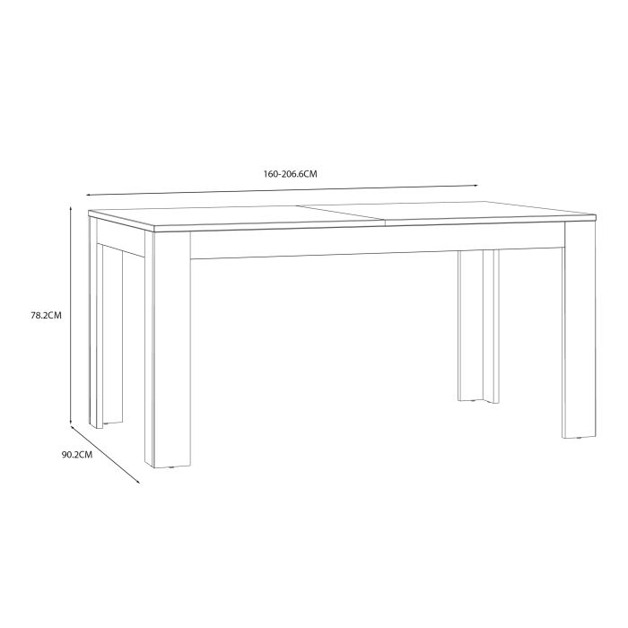 Hitchin Extending Dining Table 160-207cm in Riviera Oak/White | Dining Table