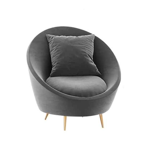 Ruislip Modern Curved Armchair, Velvet For Clearance | Armchair | Arm Chair 