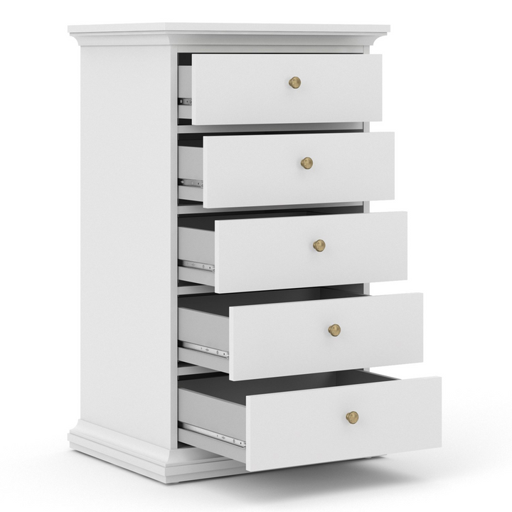 Solihull Chest 5 Drawers in White | Chest of Drawers | Drawers 