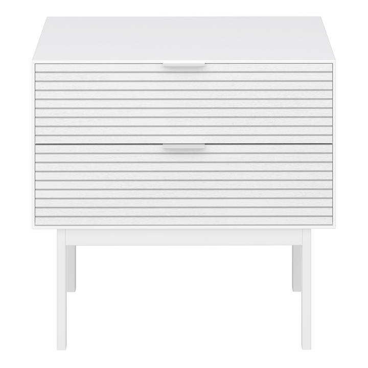 Wellington Bedside Table 2 Drawers in Granulated pure White Brushed White | Bedside Cabinet | Bedside Cabinets | Bedroom Cabinet