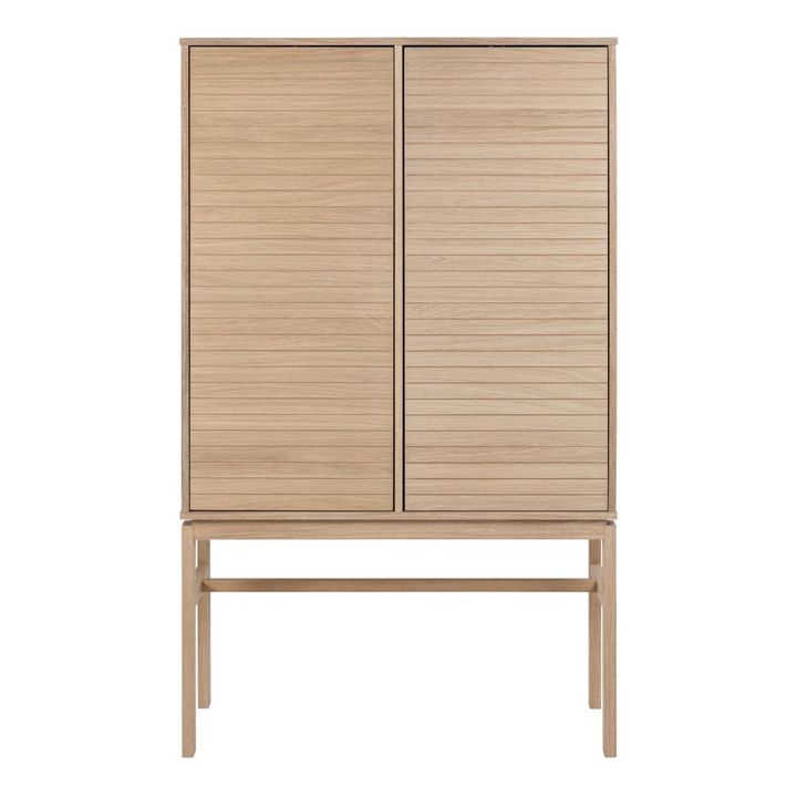 Bicester Cabinet with 2 Doors and 4 Shelves in White Oak | Living Room Cabinets | Living Room Cabinet