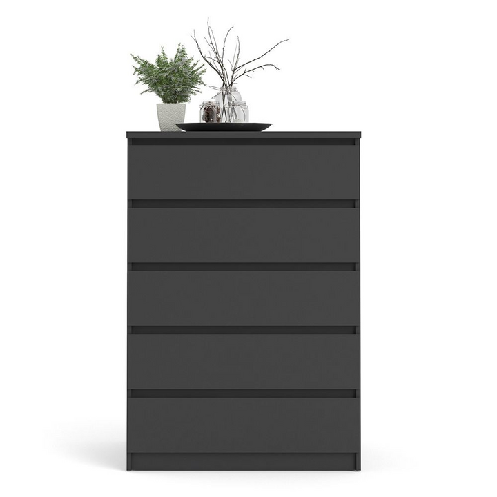 Brook Chest of 5 Drawers in Black Matt | Chest of Drawers | Drawers 