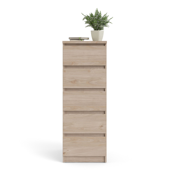 Brook Narrow Chest of 5 Drawers in Jackson Hickory Oak | Chest of Drawers | Drawers 