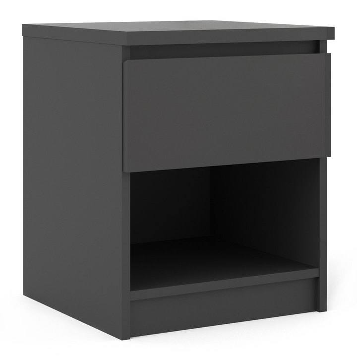 Brook Bedside 1 Drawer 1 Shelf in Black Matt | Bedside Cabinet | Bedside Cabinets | Bedroom Cabinet