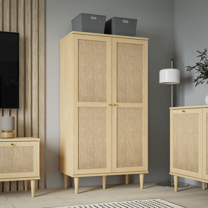 Deal2 Door Display Cabinet in Rattan | Dining Cabinet | Dining Cabinets