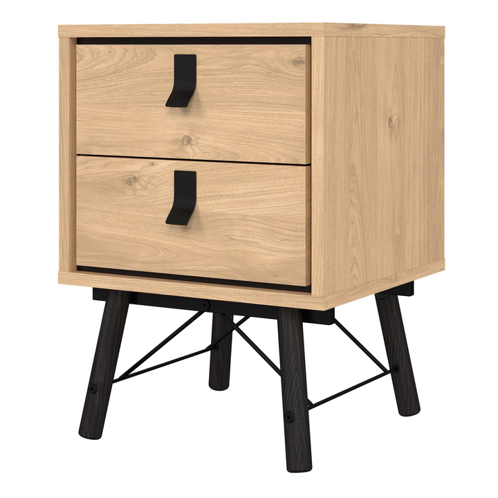 Moubray Bedside Cabinet 2 Drawer Jackson Hickory Oak| Bedside Cabinet | Bedside Cabinets | Bedroom Cabinet 