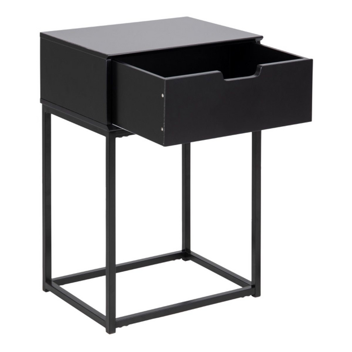 Basildon 1 Drawer Bedside Table in Black | Bedside Cabinet | Bedside Cabinets | Bedroom Cabinet