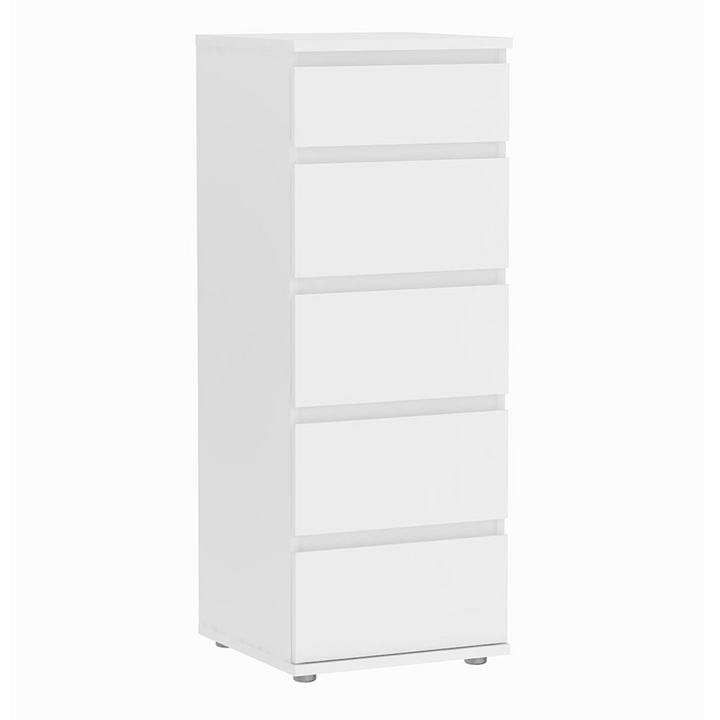 Bury Narrow Chest of 5 Drawers in White | Chest of Drawers | Drawers 