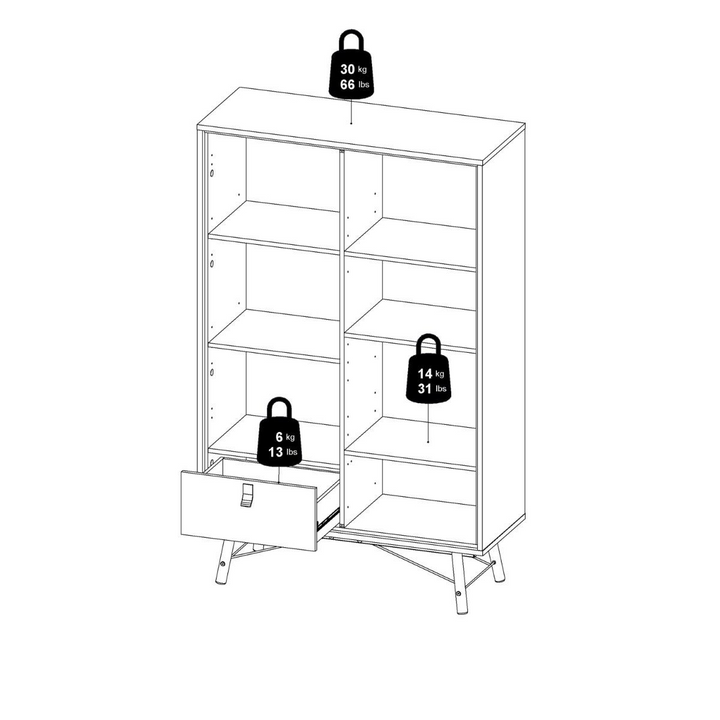 Moubray China Cabinet 1 Door 1 Glass Door 1 Drawer in Matt Black Walnut | Dining Cabinet | Dining Cabinets