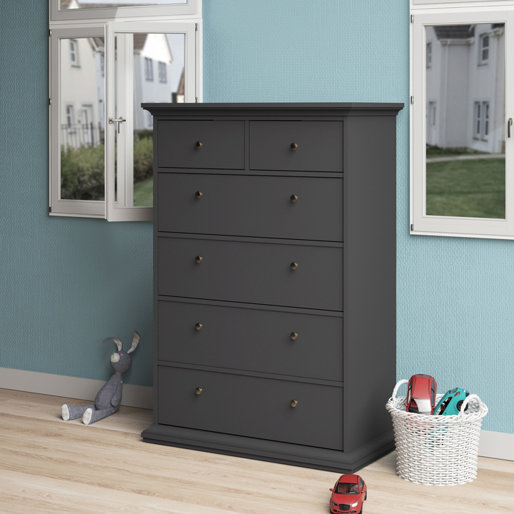 Solihull Chest of 6 Drawers in Matt Grey | Chest of Drawers | Drawers 