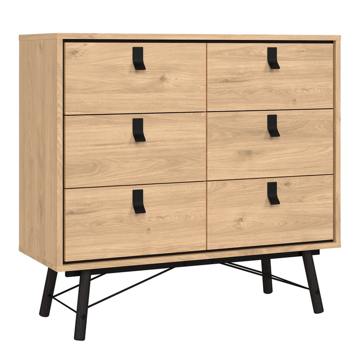 Moubray Small Double Chest of Drawers 6 Drawers in Jackson Hickory Oak | Chest of Drawers | Drawers 