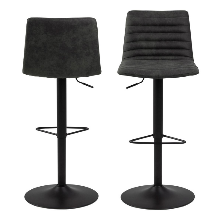 Kenton Bar Stool in Grey Fabic Set of 2 | Bar Stools | Counter Stools | Bar & Counter Stools